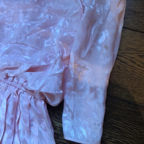 Vintage Drop Waist Pleated Pink Lace Collar Dress - Picture 6 of 7